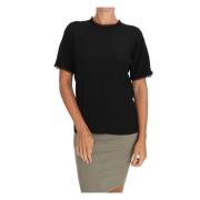 Elegante zijden blouse met kantdetails Dolce & Gabbana , Black , Dames