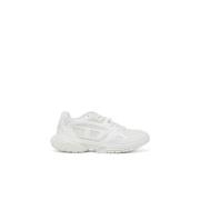 Mesh Textuur Sneakers Veters Rubberen Zool Diesel , White , Heren