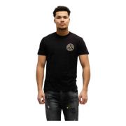 Zwart V-Embleem T-Shirt Heren Versace Jeans Couture , Black , Heren