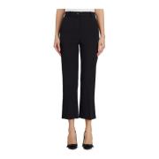 Satin Band Tuxedo Broek Elisabetta Franchi , Black , Dames