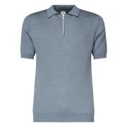 Blauw Poloshirt met Ritssluiting Eleventy , Blue , Heren