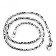 925 Zilveren Vierkante Ketting Halsketting Jalan Jalan , Gray , Dames