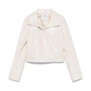 Witte Drukknopsluiting Jas Courrèges , White , Dames