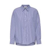 Losse Shirt Wit/Blauw Only , Blue , Dames