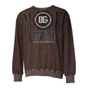 Logo Print Pullover Trui in bruin Dolce & Gabbana , Brown , Heren