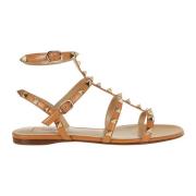 Amandel Beige Rockstud Sandaal Valentino Garavani , Brown , Dames