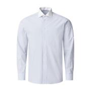 Slim Fit Katoenen Overhemd met Witte Kraag Eton , Blue , Heren