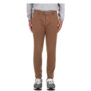 Bruine Slim Fit Broek met Rits Briglia , Brown , Heren