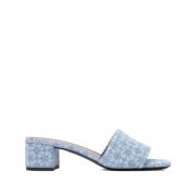 Blauwe Slip-On Sandalen met Lage Blokhak Givenchy , Blue , Dames