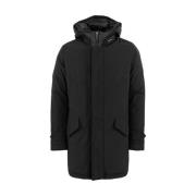 Hoge Kraag Parka in Zwart Woolrich , Black , Heren