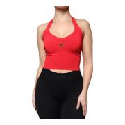 Rode Halter Crop Tank Top Dolce & Gabbana , Red , Dames