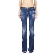 Flared Jeans met Medium Taille Dsquared2 , Blue , Dames