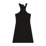 Zwarte Racerback Jurk met Zakken Courrèges , Black , Dames