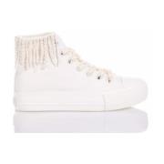 Witte Platform Sneakers met Parelfranjes Mimanera , White , Dames