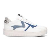 Witte lage sneakers met ponyhaar en suède Maruti , White , Dames