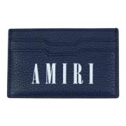 Navy leren kaarthouder Amiri , Blue , Unisex