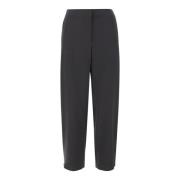 Grijze Technische Cady Broek met Knoopdetail Giorgio Armani , Gray , D...