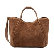 Luxe Teddy Tas met Leren Details Max Mara , Brown , Dames