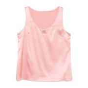 Luxe Zijden Vison Top Dolce & Gabbana , Pink , Dames