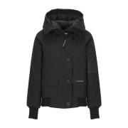 Zwarte Tech Stof Gewatteerde Donsjas Canada Goose , Black , Dames