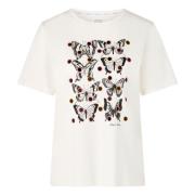 Vlinders en stippen T-shirt 'Rethink Together' Marc Cain , White , Dam...