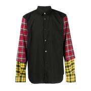 Geruite Mouw Overhemd Flanel Effect Comme des Garçons , Black , Heren