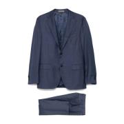 Blauw Wollen Pak Jas Corneliani , Blue , Heren