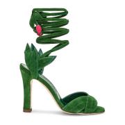 Wrap Sandalen met Leren Zool Manolo Blahnik , Green , Dames