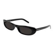 Ronde zonnebril in zwart acetaat Saint Laurent , Black , Dames