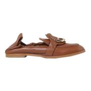 Leren Loafers met Goudkleurige Hardware See by Chloé , Brown , Dames