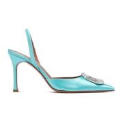 Kristal Applicatie Puntige Neus Pumps Amina Muaddi , Green , Dames