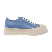 Leren sneakers met logodetail Marni , Blue , Dames