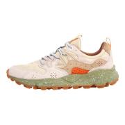 Yamano Suede/Canvas Sneakers in Melk-Beige Flower Mountain , Multicolo...