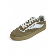 Leren Mix Dames Sneaker Sand/Wit Copenhagen Shoes , Green , Dames