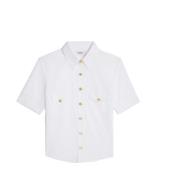 Katoenen shirt met gouden knopen Celine , White , Dames