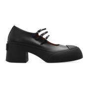 Leren pumps met verstelbare gespen Marni , Black , Dames