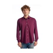 Trendy Bordeaux Katoenen Overhemd Baldinini , Purple , Heren