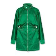 Satin Parka met Afneembare Kraag Bottega Veneta , Green , Dames