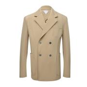 Double-Breasted Blazer met lange mouwen Bottega Veneta , Beige , Heren