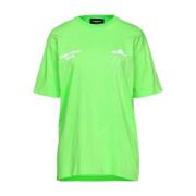 Logo Katoenen T-shirt Korte Mouw Dsquared2 , Green , Heren