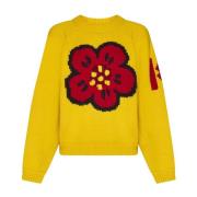 Katoenen Pullover Lange Mouw Geribbelde Afwerking Kenzo , Yellow , Dam...