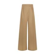 Wijde Corte Broek met Zakken Max Mara , Brown , Dames