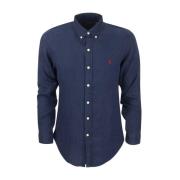 Linnen Slim Overhemd Ralph Lauren , Blue , Heren