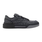 Nieuwe Roma Sneakers Met Logo Patroon Dolce & Gabbana , Black , Heren