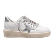 Wit Zilver Leren Ster Sneakers Golden Goose , Gray , Dames