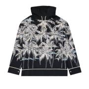 Hoodie met Palmprint Palm Angels , Black , Heren