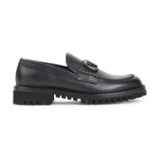 Zwarte Loafer Schoenen voor Mannen Valentino Garavani , Black , Heren