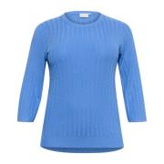 Rib Pullover Sweater Ultramarijn Kaffe Curve , Blue , Dames