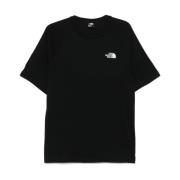 Zwart Logo Print Crew Neck T-shirt The North Face , Black , Heren