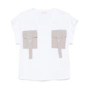 MultiColour T-shirt met borstzakken Liu Jo , White , Dames